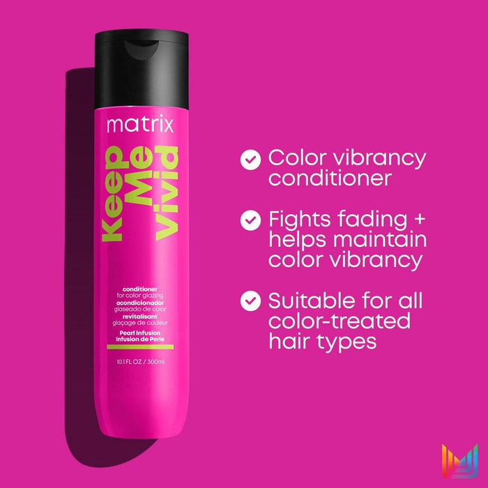 Matrix Total Results Keep Me Vivid Conditioner fights fading + helps maintain color vibrancy.