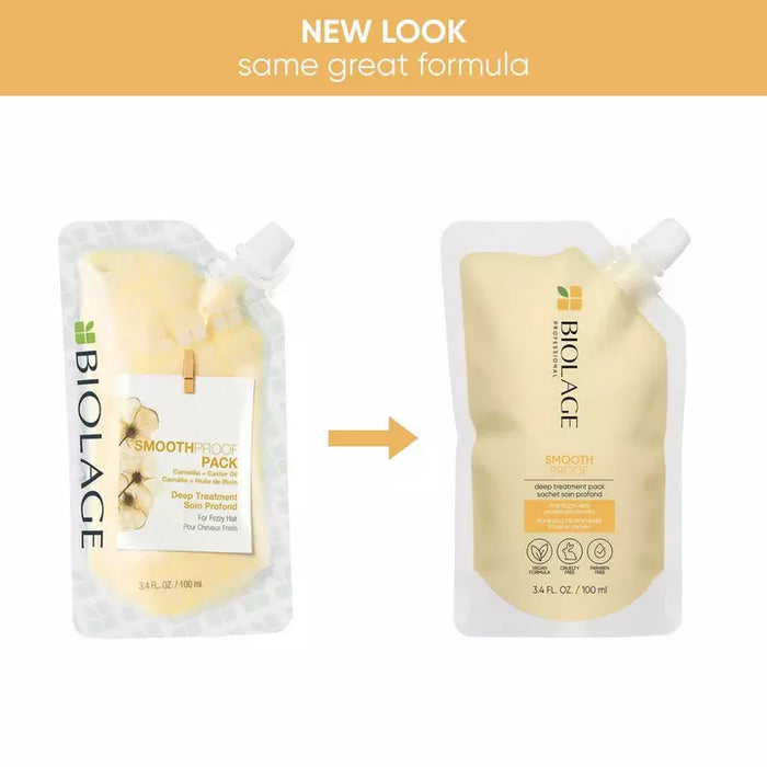 Matrix Biolage Smooth Proof Deep Treatment Pack Multi Use Hair Mask has a new look but same great formula