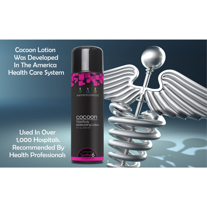 Cocoon lotion was developed in the America Health Care System and used in over 1,000 hospitals. Recommended by health professionals