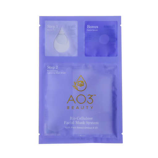 AO3 Beauty Plant-Based Omega 3 Rejuvenating Bio-Cellulose Mask System 1 Set
