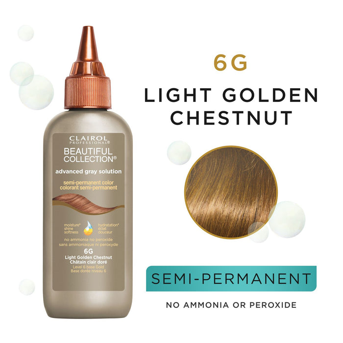 Clairol Professional Beautiful Collection Advanced Gray Solutions Semi Permanent Hair Color 6G Light Golden Chestnut