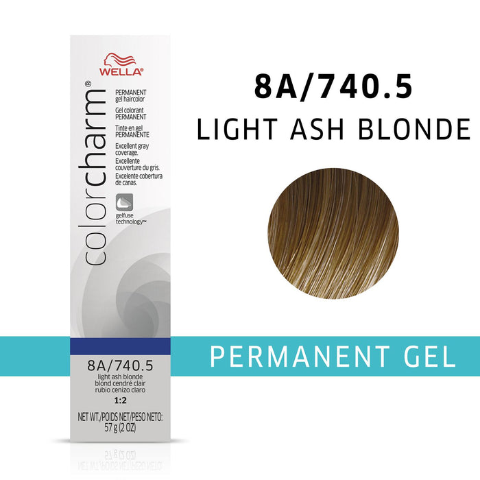 Wella Color Charm Gel Permanent Hair Color 2oz. 8A Light Ash Blonde