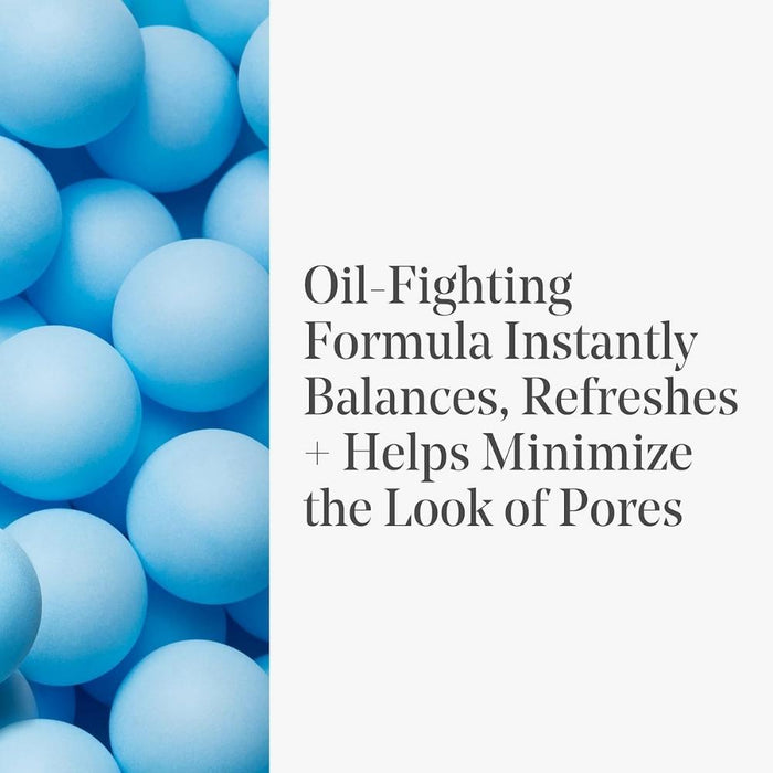 Oil-fighting formula instantly balances, refreshes and helps minimize the look of pores