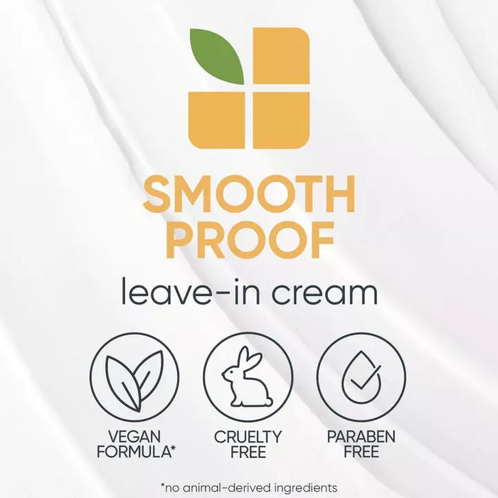 Matrix Biolage Smooth Proof Leave-In Cream for Frizzy Hair is vegan, cruelty-free, and paraben-free
