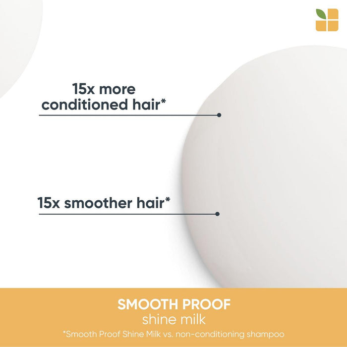 Matrix Biolage Styling Smoothing Shine Milk gave 15x more conditioned hair and 15x smoother hair