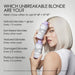 Natural blondes and grays should use No. 4P and No. 5P every 1-2 washes, sun-kissed blondes every other wash, textured blondes every other wash, damaged blondes every 2-3 washes, and platinum blondes every 2-3 washes.