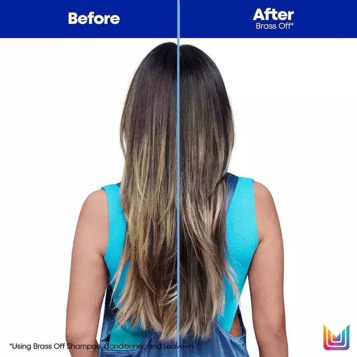 Matrix Total Results Brass Off All-In-One Toning Leave In Spray before and after use 