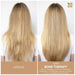 Image of model with and without Matrix Biolage Bond Therapy Smoothing Leave-In Cream showing a smoother and less frizzy straight hair style
