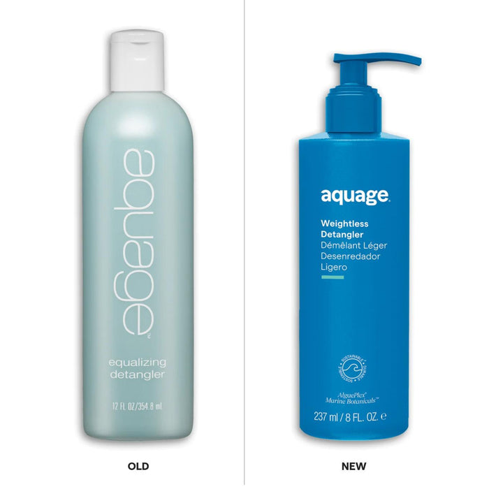Aquage Weightless Detangler old vs new packaging