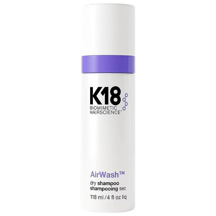 K18 AirWash dry shampoo bottle on a white background