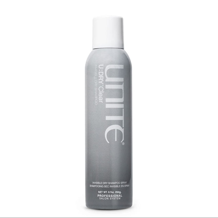 Unite U:DRY Clear Dry Shampoo 5oz. can on a white background