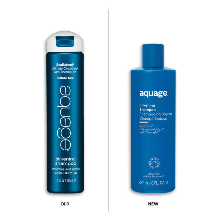 Aquage Silkening Shampoo old vs new packaging
