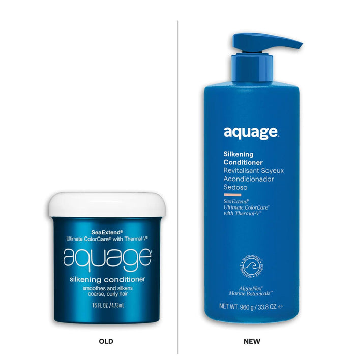 Aquage Silkening Conditioner old vs new packaging