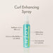 ENJOY Curl Enhancing Spray bottle with text highlighting its benefits on a light beige background