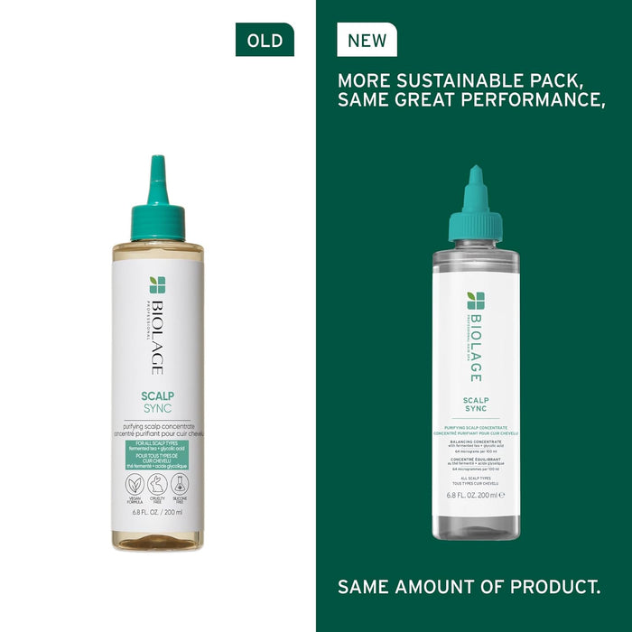 Old vs New Packaging of Biolage Scalp Sync Purifying Scalp Concentrate