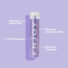 Shampoo bottle labeled 'ENJOY Clarifying Shampoo' on a purple background with text about product benefits.