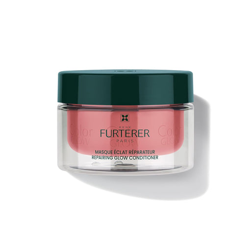 Jar of Furterer hair conditioner with pink interior on a white background