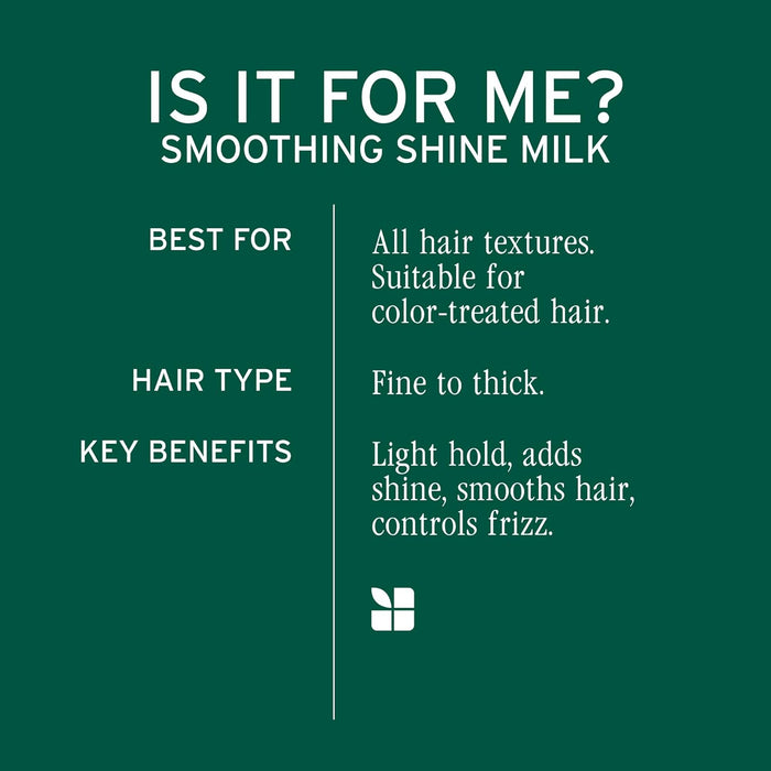 Product description for Biolage Styling Smoothing Shine Milk