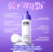 K18 Air Wash product on a purple background with text highlighting features