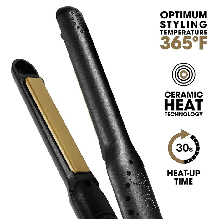 Optimum styling temperature of 365 degrees, ceramic heat technology, and 30second heat time.