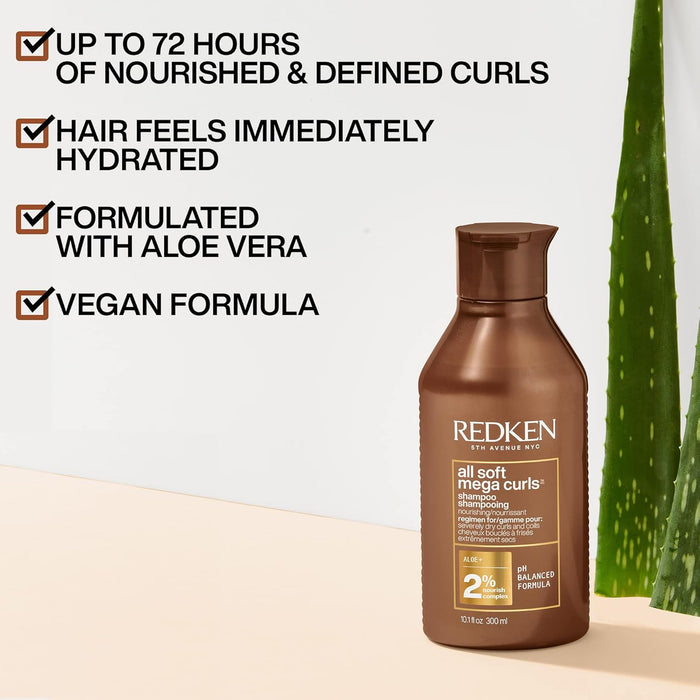 Redken All Soft Mega Curls Shampoo and Conditioner Set For Extremely Dry Curly and Coily Hair