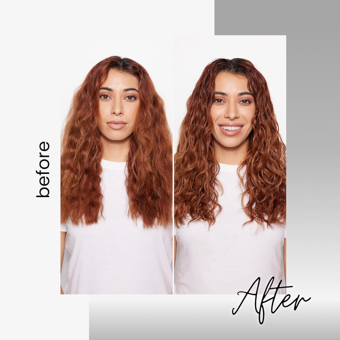 Before and after using Kenra Platinum Air Dry Creme 6