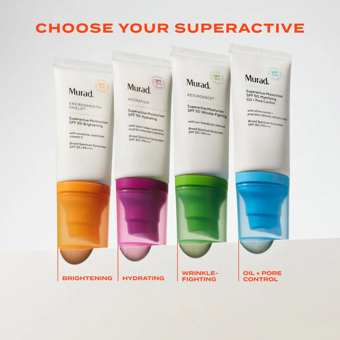 Choose your Murad superactive: Brightening, Hydrating, Wrinkle Fighting, and Oil Pore Control