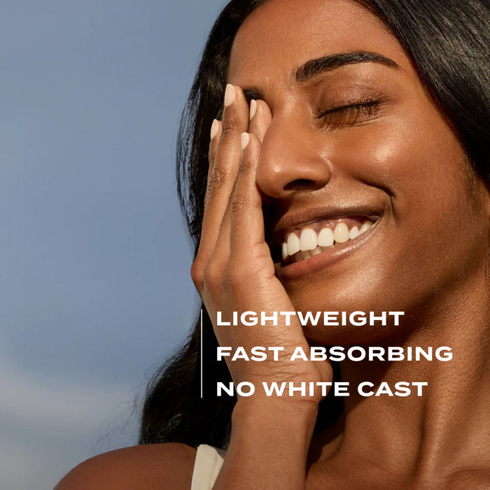 Murad Superactive Moisturizer SPF50 Brightening is lightweight, fast absorbing, and leaves no white cast.