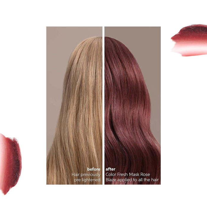Wella Color Fresh Mask in color Rose Blaze before and after