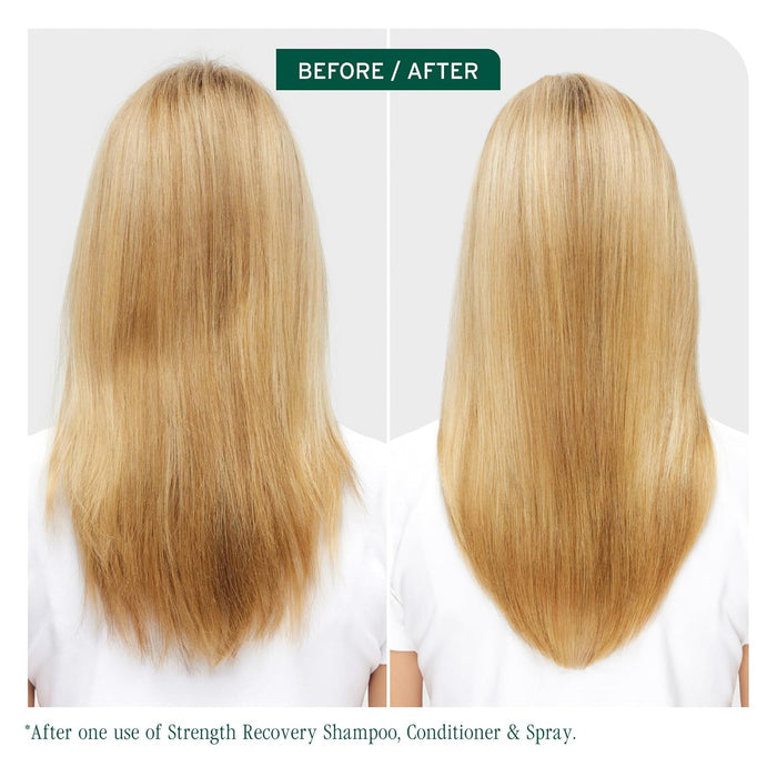 Before and after using Biolage Strength Recovery Shampoo