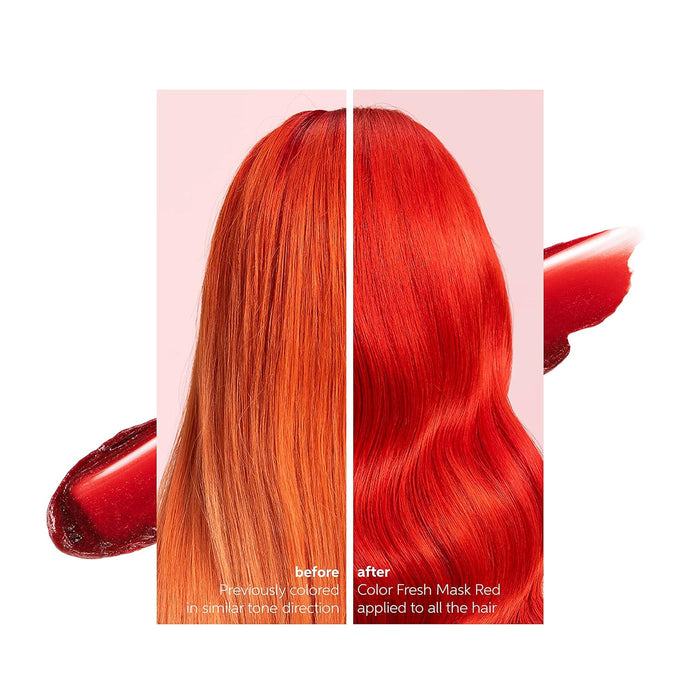 Wella Color Fresh Mask in color Red before and after
