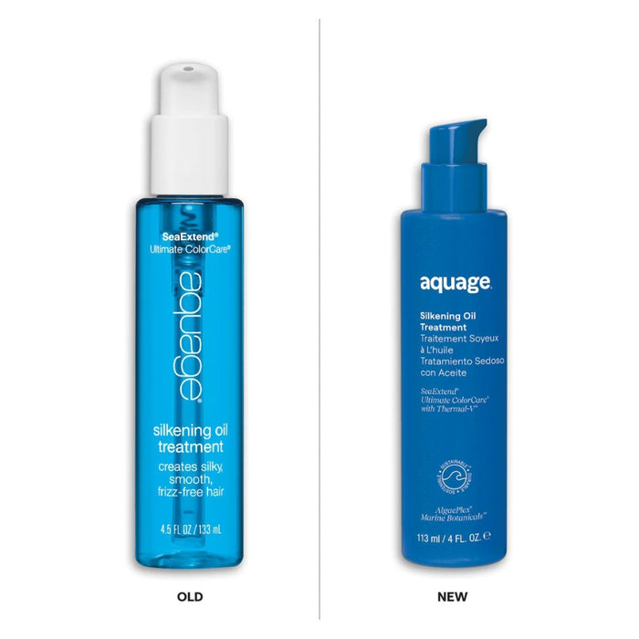 Aquage Silkening Oil Treatment old vs new packaging
