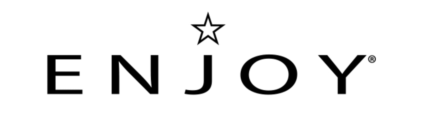 Enjoy haircare logo on a plain background with tree shadows