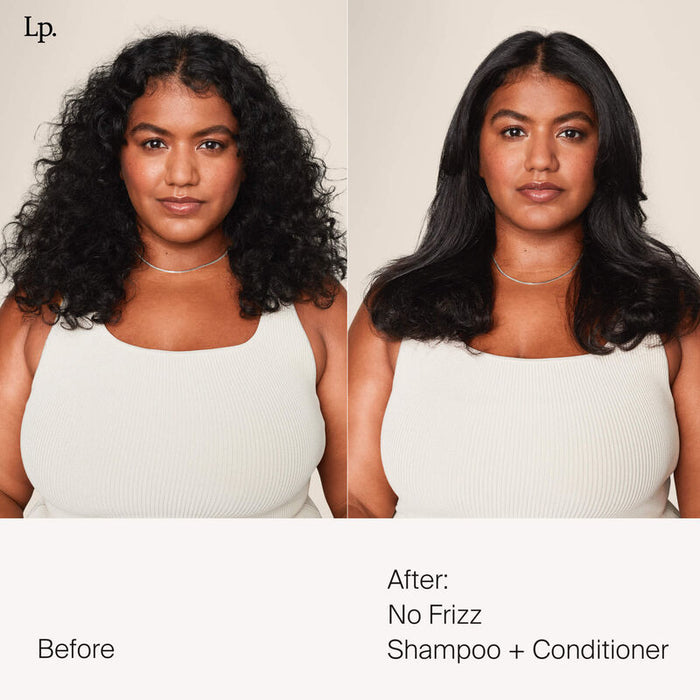 Before and after use of Living Proof No Frizz Shampoo + Conditiioner