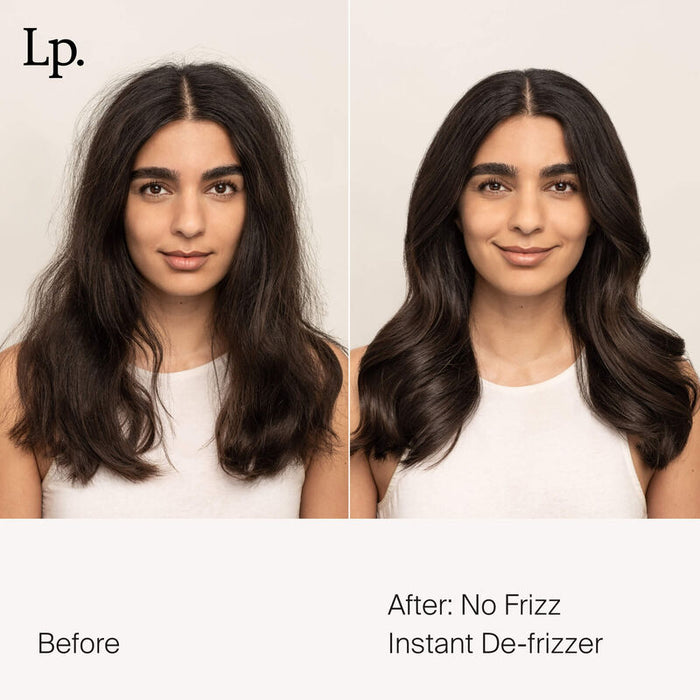 Before and after use of Living Proof No Frizz Instant De-Frizzer