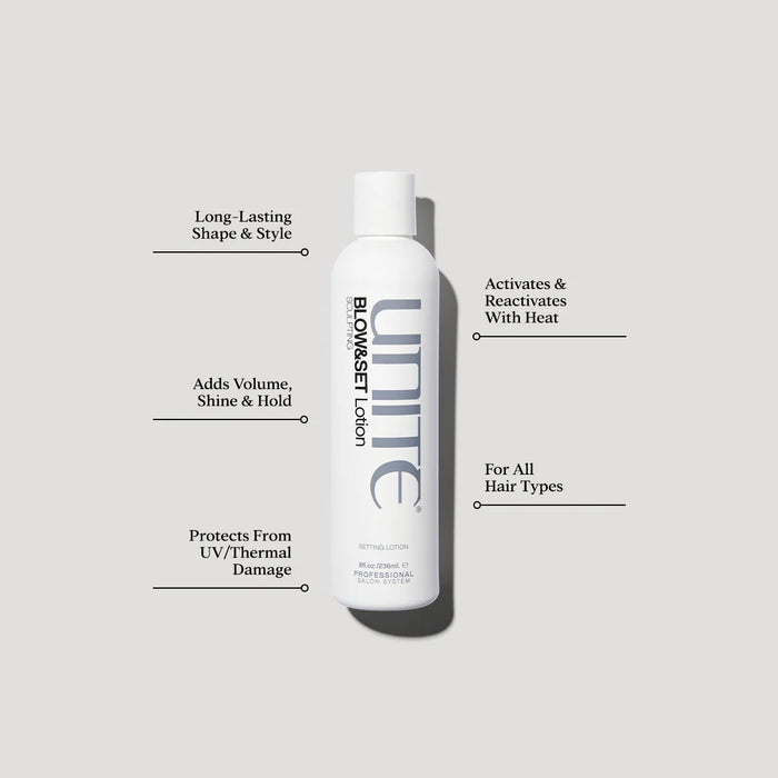 Unite Blow & Set Lotion product benefits