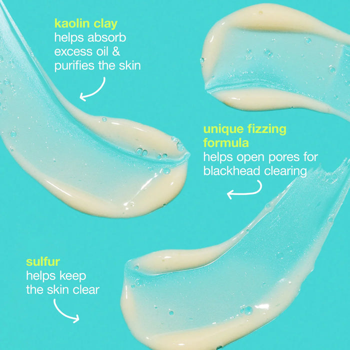 Dermalogica Clear Start Blackhead Clearing Fizz Mask utilizes kaolin clay, sulfur, and a unique fizzing formula