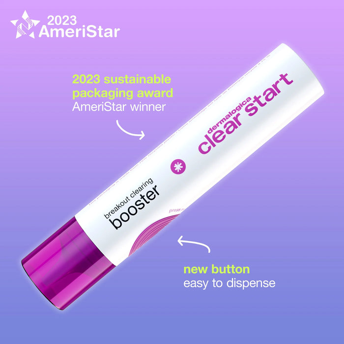 Dermalogica Clear Start Breakout Clearing Booster utilizes a new push button for easy dispensing