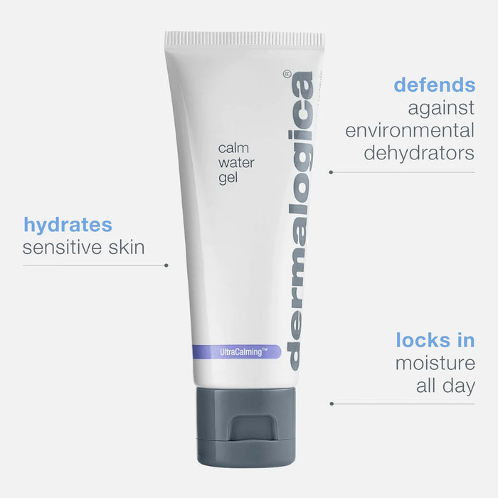 Dermalogica UltraCalming Calm Water Gel hydrates sensitive skin, defends against environmental dehydrators, and locks in moisture all day