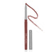 Palladio retractable waterproof herbal lip liner pencil in NAKED with its cap removed, showing the product usage.