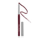 Palladio retractable waterproof herbal lip liner pencil in BLACKBERRY with its cap removed, showing the product usage.
