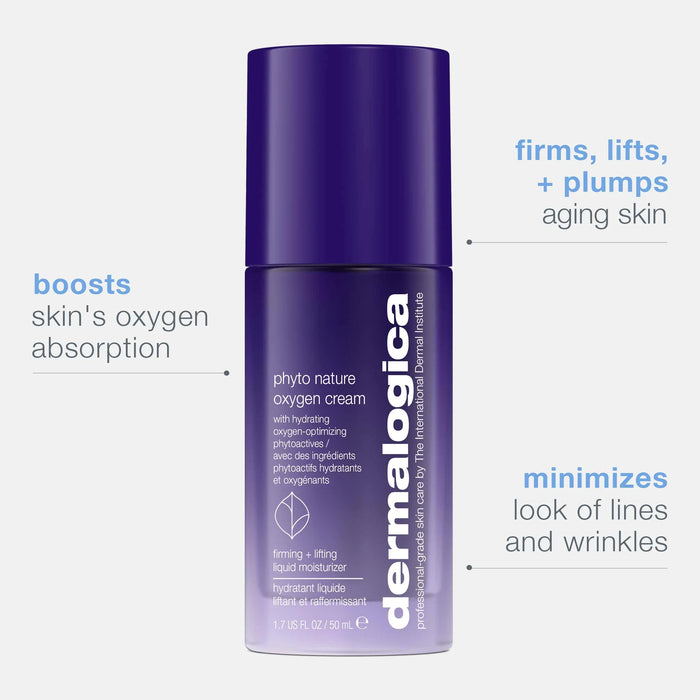 Dermalogica Phyto Nature Oxygen Cream firms, lifts, and plumps aging skin and boosts skin's oxygen absorption and minimizes look of lines & wrinkles