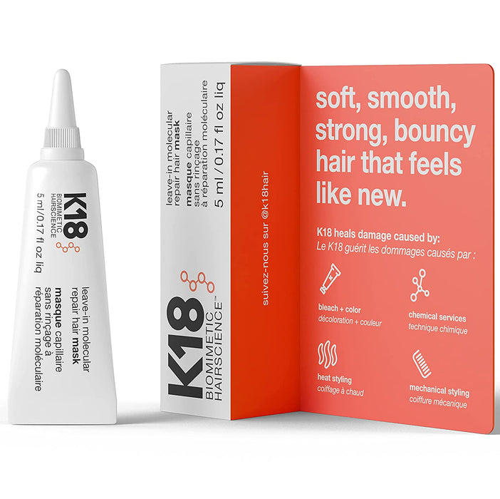 K18 Leave-In Molecular Repair Hair Mask Try-It Size 5 mL