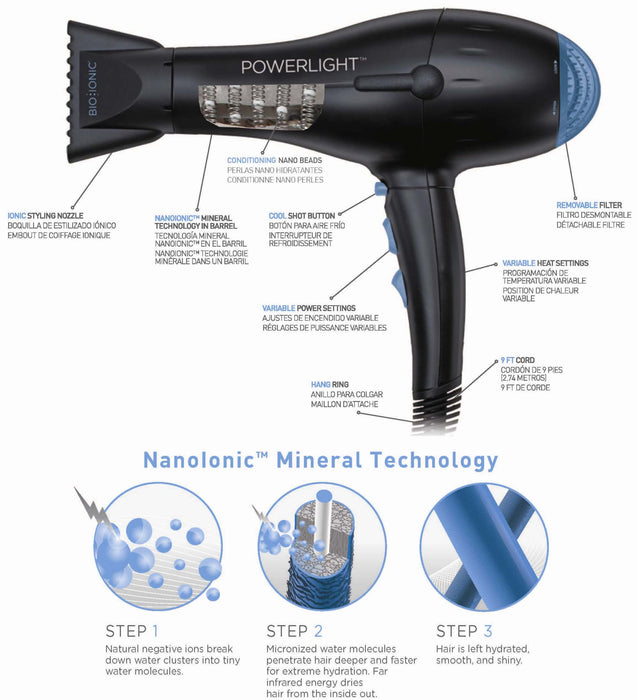 Bio Ioic Powerlight Pro Hair Dryer — Han's Beauty Stor