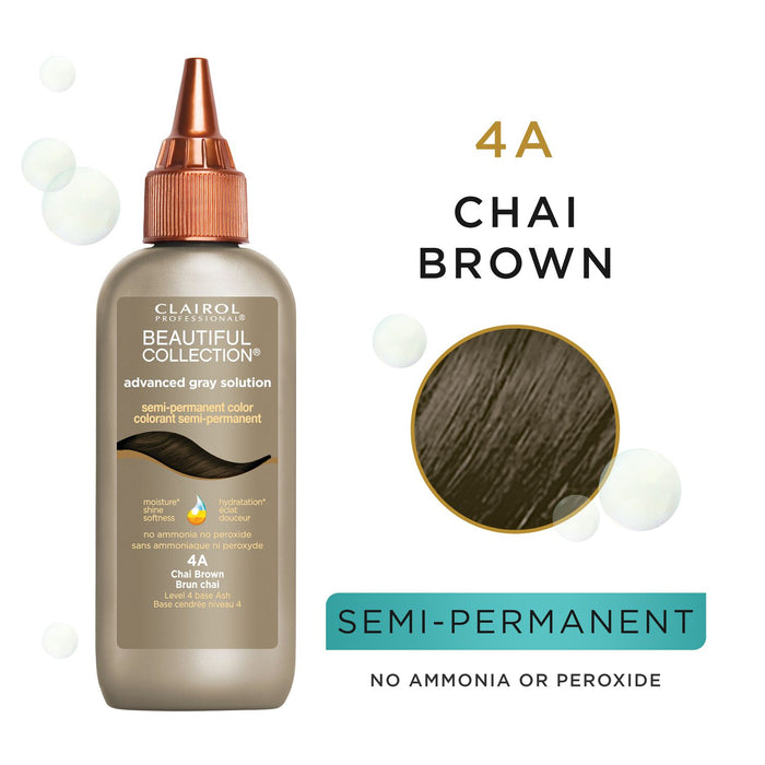 Clairol Professional Beautiful Collection Advanced Gray Solutions Semi Permanent Hair Color 4A Chai Brown