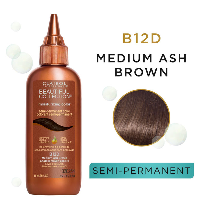 Clairol Professional Beautiful Collection Semi-Permanent Hair Color B12D Medium Ash Brown