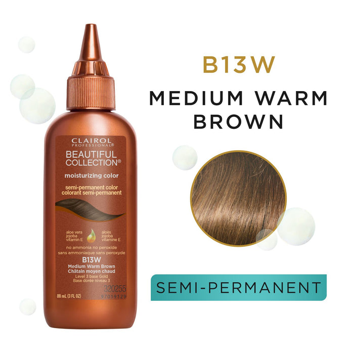 Clairol Professional Beautiful Collection Semi-Permanent Hair Color B13W Medium Warm Brown