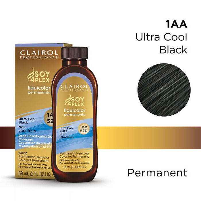 Clairol Professional Soy4Plex Liquicolor Permanent 1AA Ultra Cool Black