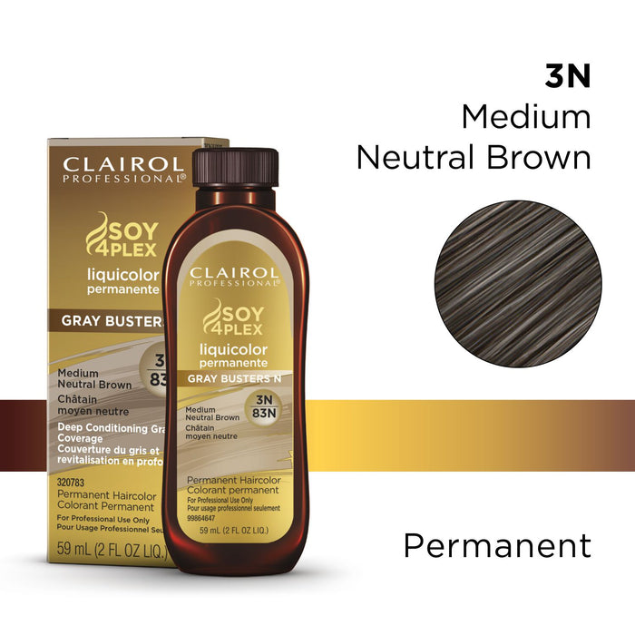 Clairol Professional Soy4Plex Liquicolor Permanent 3N Medium Neutral Brown