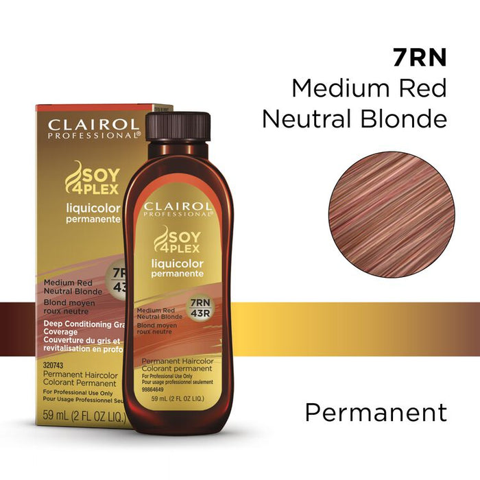 Clairol Professional Soy4Plex Liquicolor Permanent 7RN Medium Red Neutral Blonde